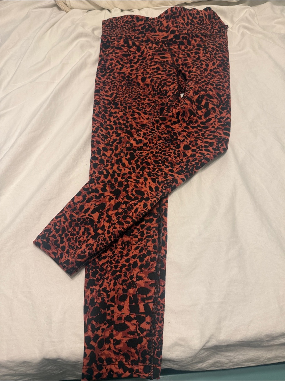 Calvin Klein Performance Red and Black Leopard-Print Leggings